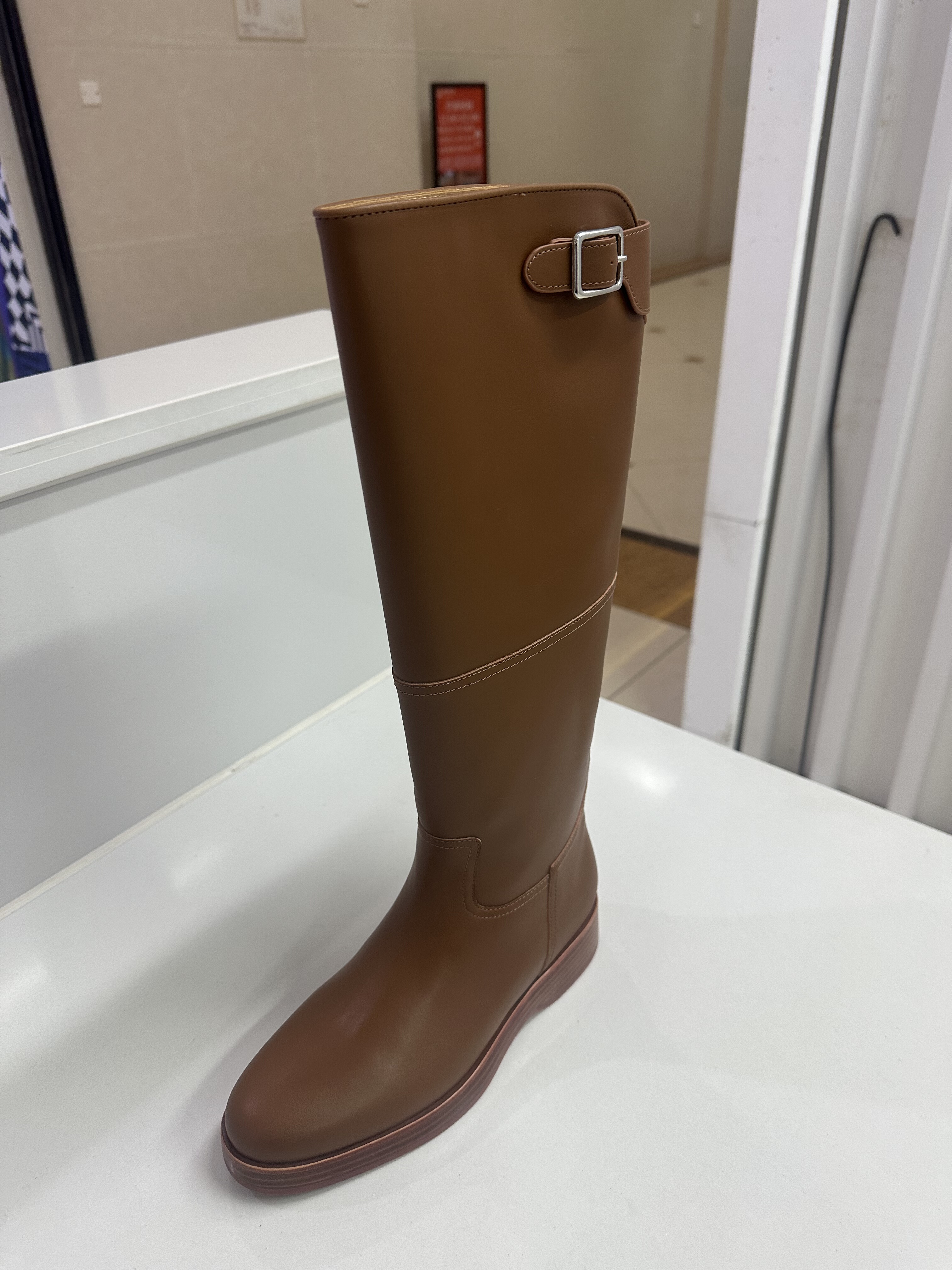 STELLA LUNA 新款女士长膝靴子长筒靴平跟鞋女鞋棕色女靴高筒靴