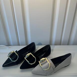 LUNA新款 浅口软底大扣女鞋 尖头平底单鞋 平跟女鞋 低帮鞋 STELLA