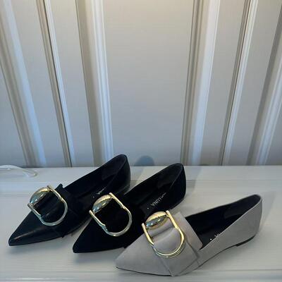 STELLALUNA新款尖头平底浅口