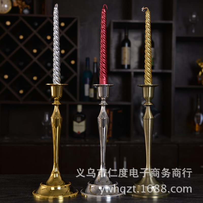 速发欧式 复古 烛台 单  座 婚庆装饰 摆 头居家金属工艺品件蜡台