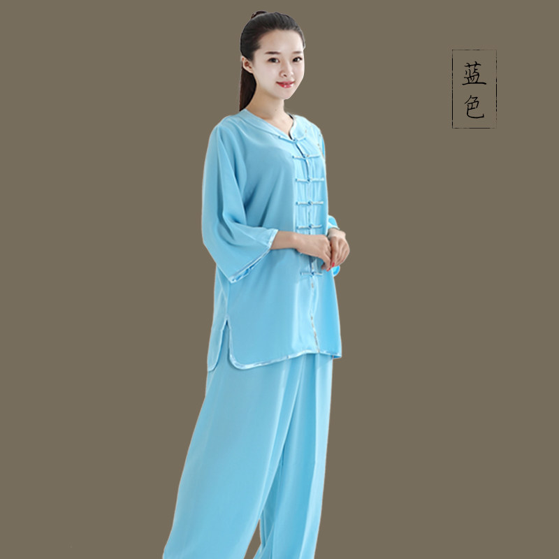 速发太极服麻加丝夏款中袖太极服中老年练功服男武术表演服装