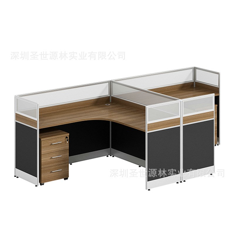 速发员工职员电脑办工桌公位屏风l型简约 工业风卡座卡组转角位合