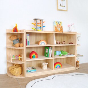 速发儿架玩具收纳架大容玩书架量具二合一多层置物童幼儿园蒙氏教