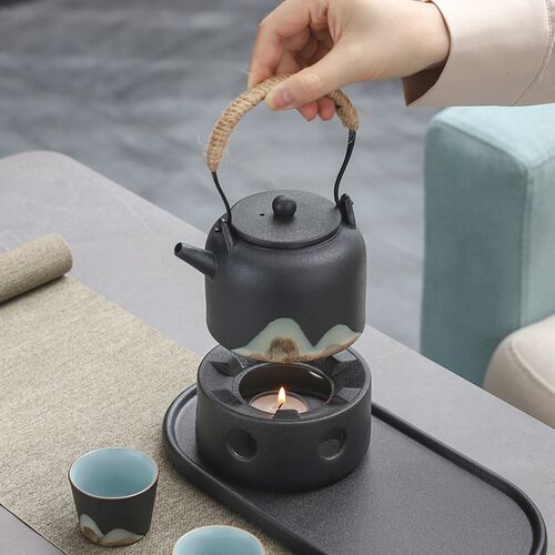 速发功夫茶具套装家用干泡盘保温提梁壶车载一壶四杯户外装备