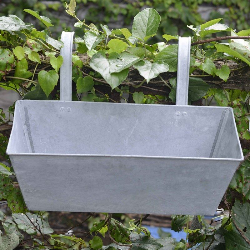 速发欧美铁制台双耳悬挂花盆室内护栏木架壁挂花架子室内室外种菜