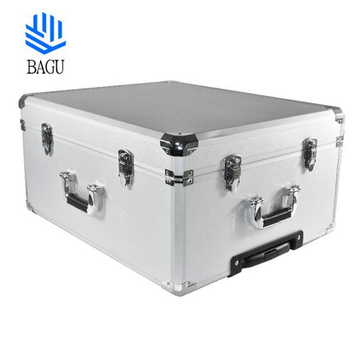速发拉杆式仪器箱向轮航产箱五品工具箱化妆箱放置空金铝箱