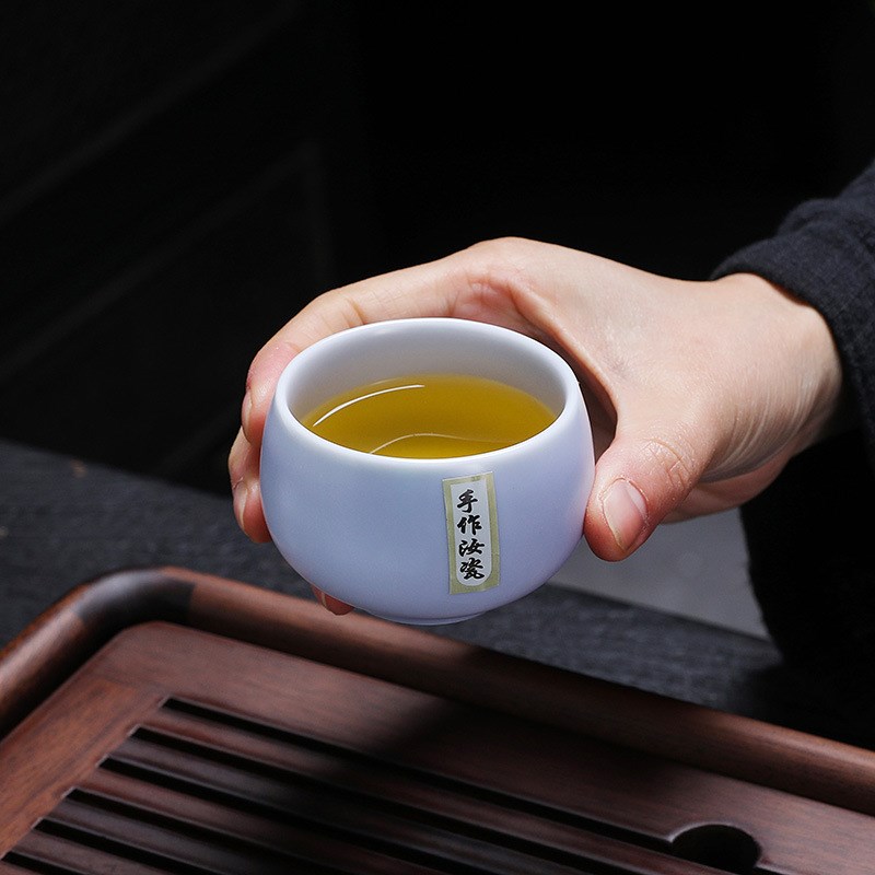 速发开窑茶杯品茗杯主瓷功夫汝人杯家用办公闻香杯建盏杯可养汝片