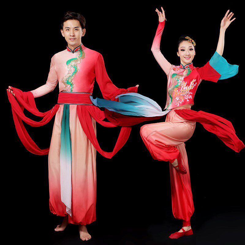 速发新款打鼓服胶州舞男秧歌服打鼓服民族风腰鼓舞开场舞中国风舞