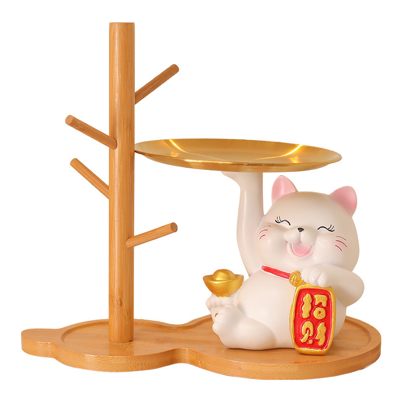 速发招财猫玄关收纳摆件客厅入户门口鞋柜家居装饰品乔迁新居礼物