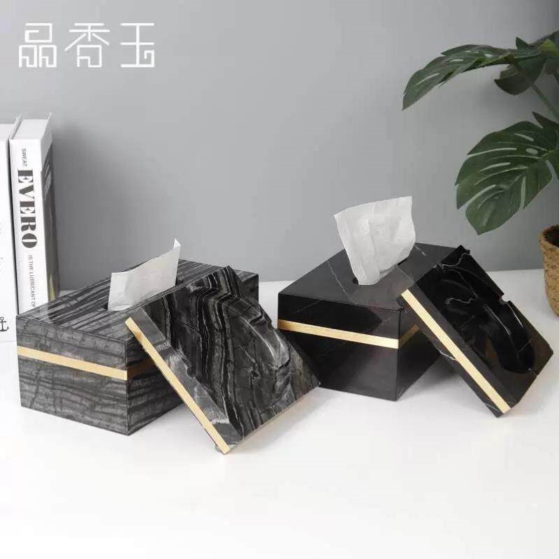 速发高档纸巾盒纸盒样品屋展示中心大理石轻奢欧式浴室卫生纸盒擦