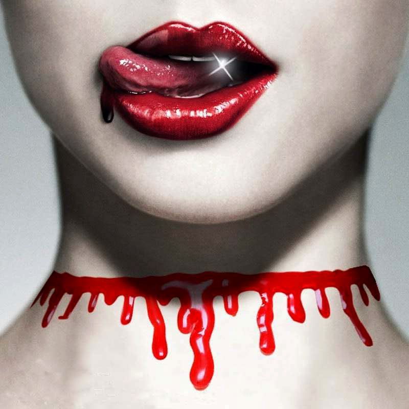 速发包邮 圣节 创血血腥切项血痕割链 红色肚子流意项圈颈链