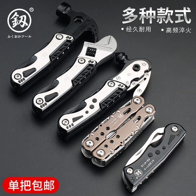 速发高档福冈釰牌多功能工具组合套装折叠钳车子载安全锤户外野营