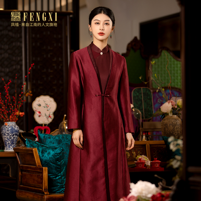 凤禧时尚收腰风衣婚宴宴会外套