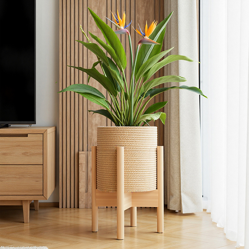 新型实木十字花架子客厅落地式电视柜旁靠墙转角花盆阳台花盆架子