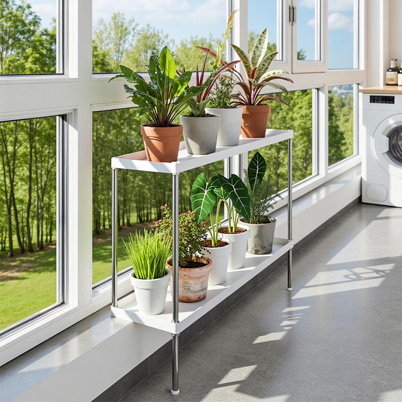 2025新款阳台铁艺花架台面加宽花架窄窗台延伸板落地高低脚扩展架