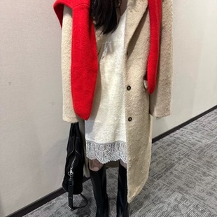 韩系纯色软糯丝绒拼接蕾丝连衣裙女2025小众设计感叠穿打底裙子潮