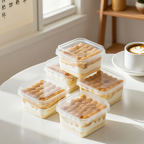 提拉米苏盒子专用透明豆乳打包盒