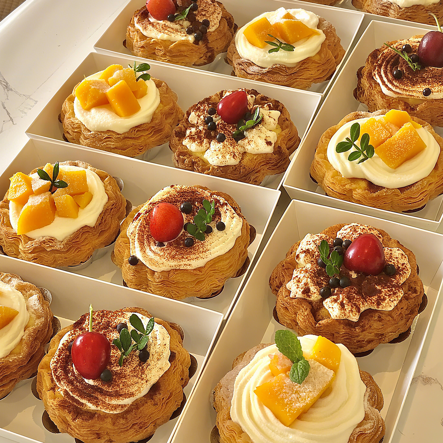 可颂水果蛋挞包装盒单个装甜品盒