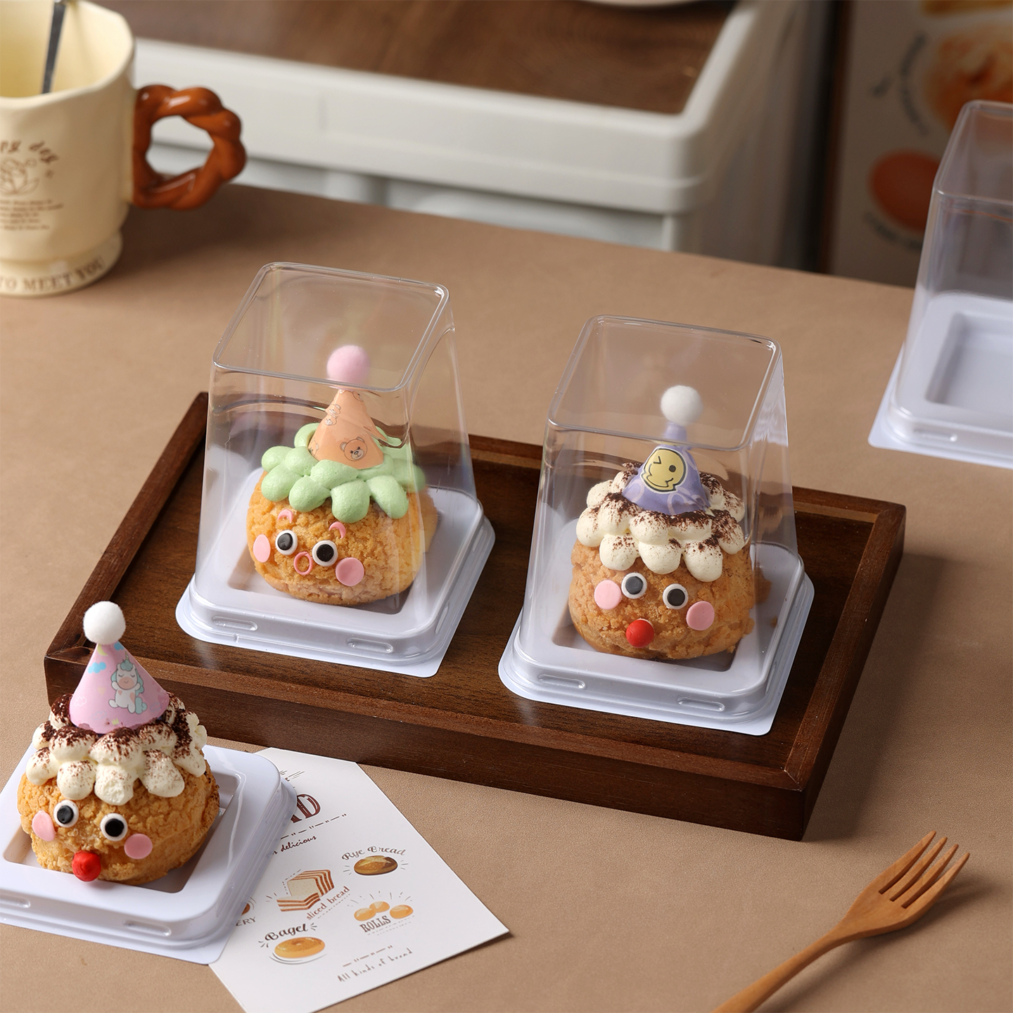 酥皮泡芙包装盒加高单个装打包盒