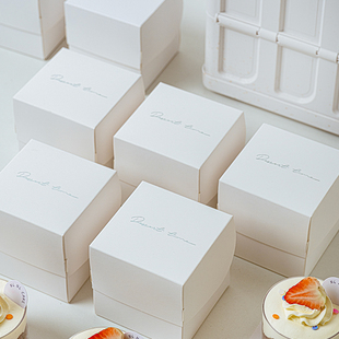 蛋糕盒子包装盒2/3寸迷你甜品切块四寸巴斯克烘焙法式西点打包盒