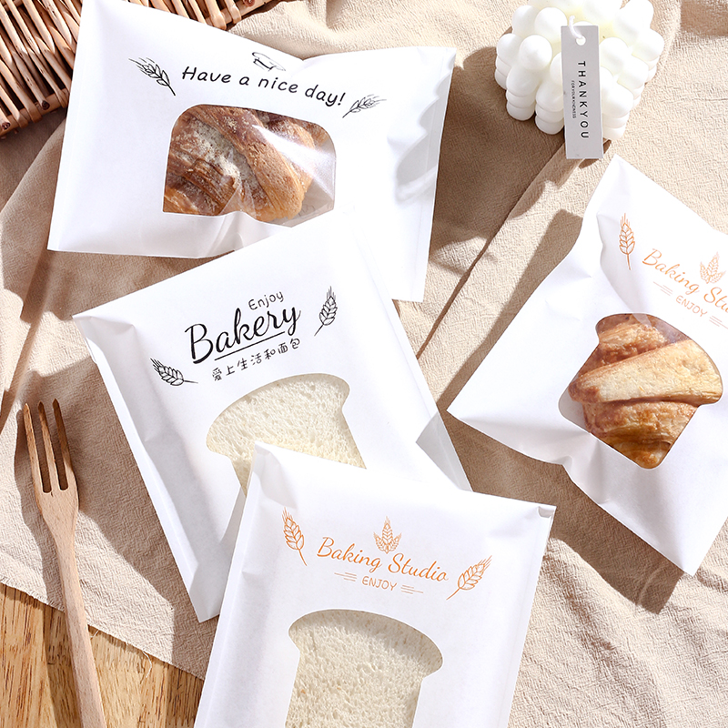 吐司牛角包曲奇饼干雪花酥开窗袋