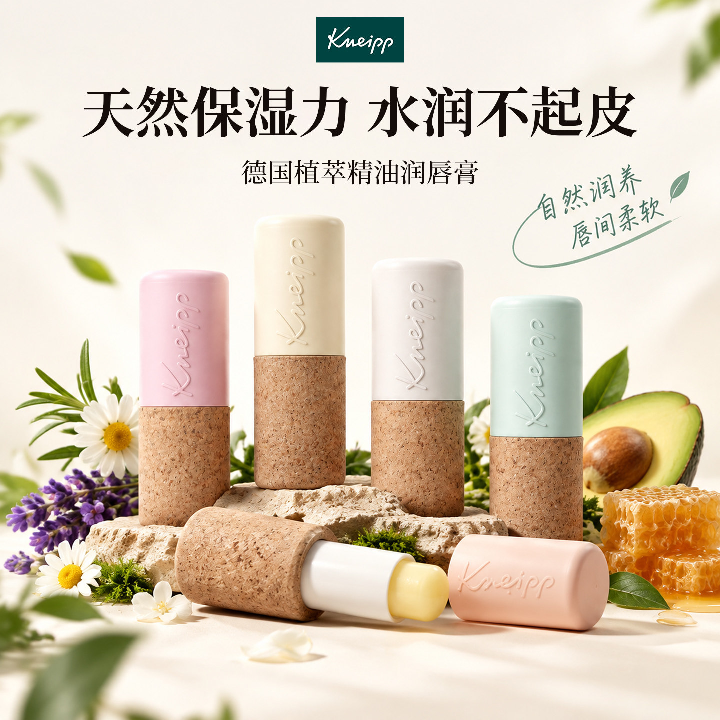 德国Kneipp克奈圃唇膏女士保湿滋润补水防干裂淡化唇纹护唇膏正品