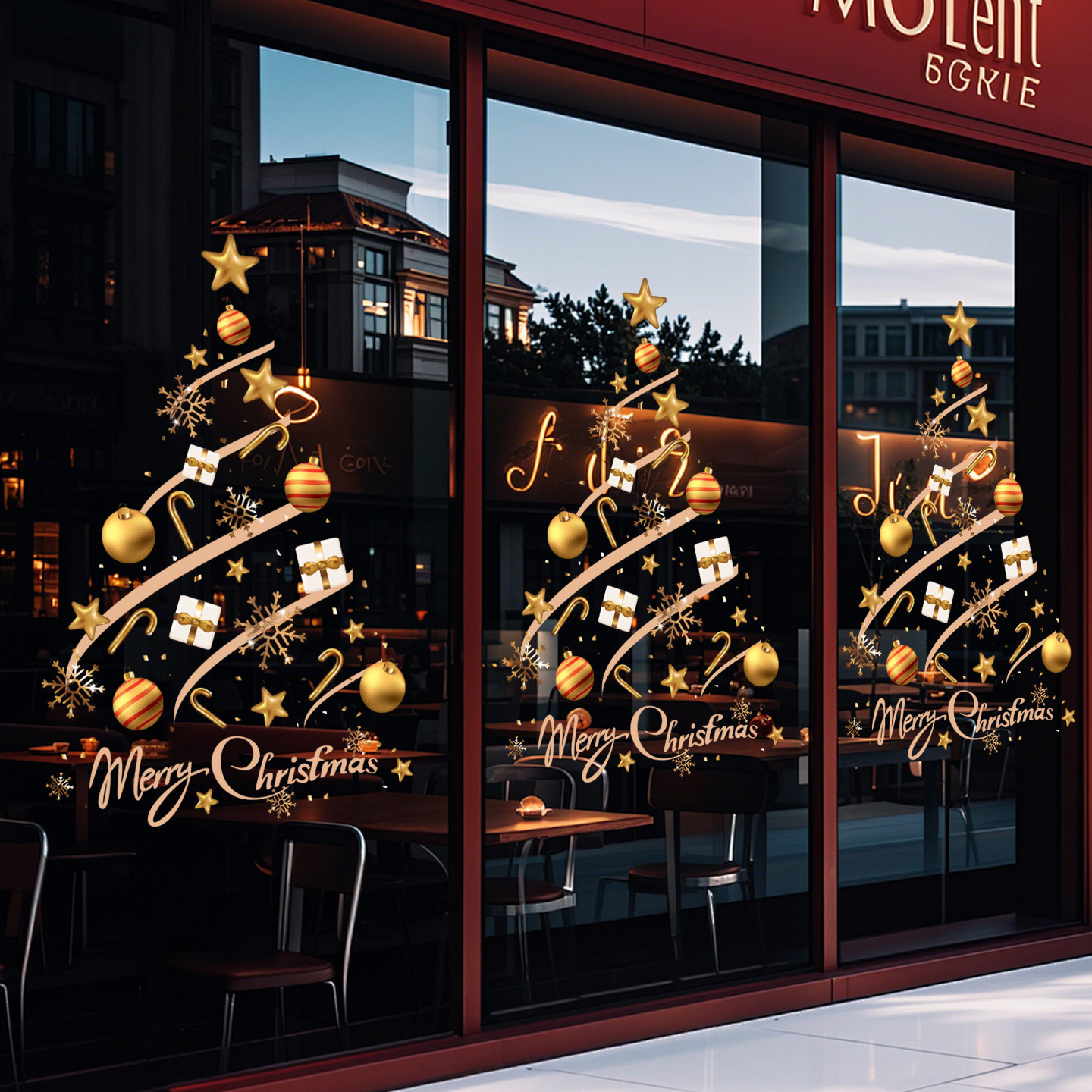 圣诞节装饰氛围布置窗贴玻璃贴纸