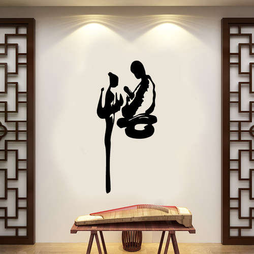 中国风悟书法字墙贴佛子象形字贴画佛堂寺庙茶楼佛台墙面防水贴纸