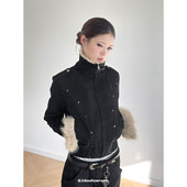 Inbeshowroom设计感毛领加厚短款 夹克外套女秋冬保暖显瘦长袖 上衣