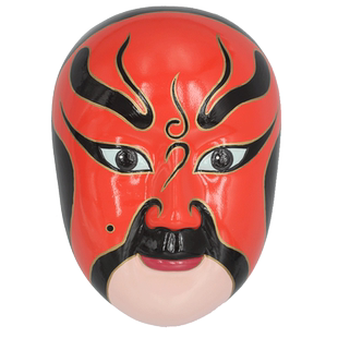 风雅堂 京剧脸谱装饰挂件五路财神面具摆件 四川火锅店装饰画大号