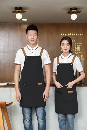 定制LOGO印字奶茶水果店男女围裙