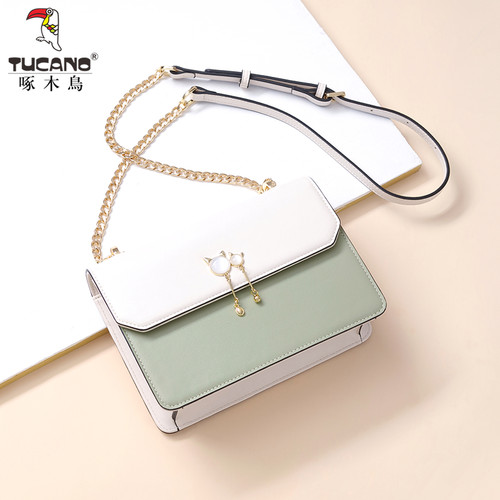 啄木鸟女包新款斜挎包链条小方包