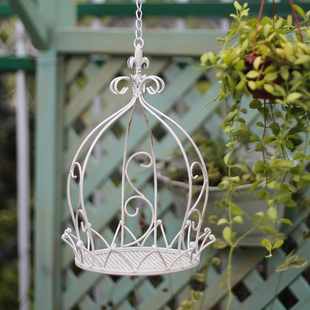 创意悬挂铁艺花篮吊篮吊盆绿萝垂藤植物花盆户外阳台墙上装 饰挂件