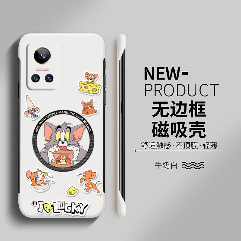 磁吸猫和老鼠适用华为荣耀play6t手机壳6tpro无边框5活力版散热4tpro新款畅玩30plus半包20pro超薄硬防摔套女