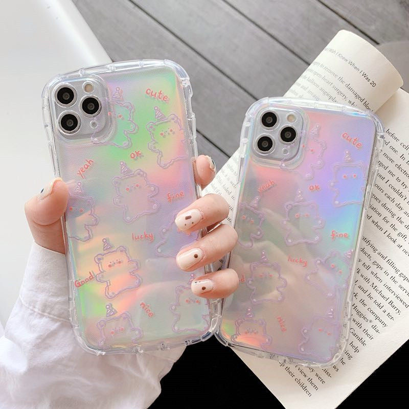 潮牌透明多只小熊小蛮腰苹果11promax手机壳女款11pro创意8plus创意7p/6s全包硅胶防摔软壳xr网红镭射外壳11,3C数码配件,手机保护套/壳,淘宝优惠券,粉丝福利购,淘宝优惠卷