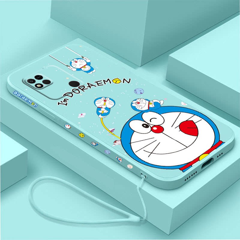 可爱蓝胖子红米10a手机壳软壳新款小米redmi液态硅胶卡通220233L2C男女多啦a梦radmi十a镜头全包套a10高级感