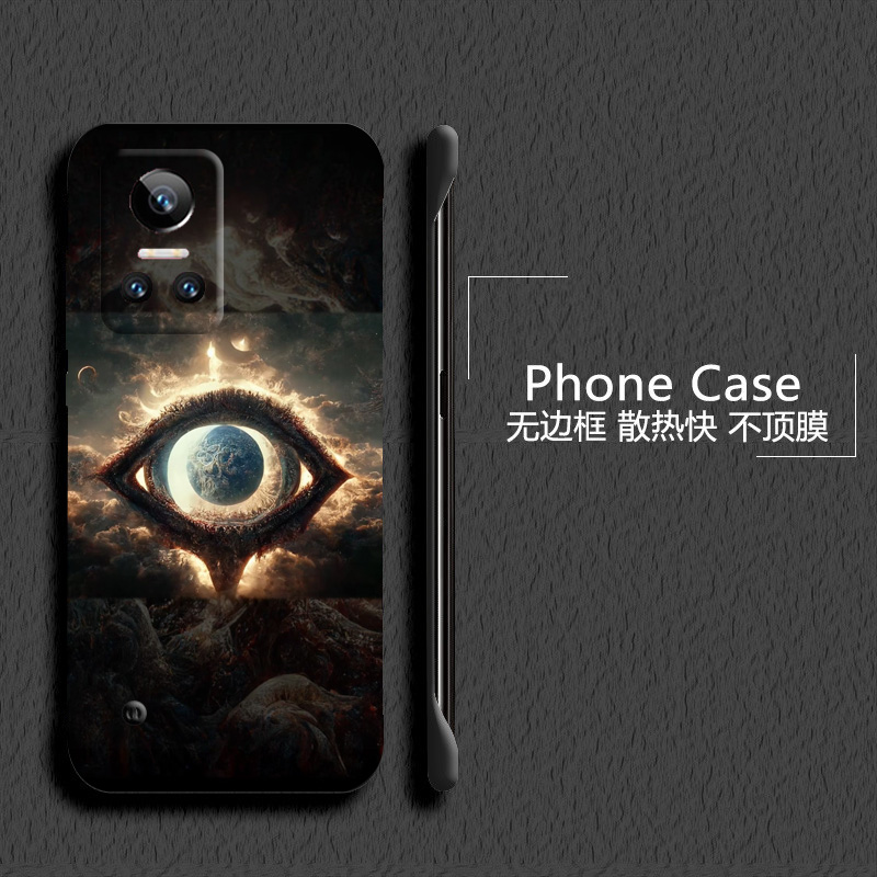 克苏鲁之眼适用华为荣耀play6t手机壳6tpro无边框5活力版散热4tpro新款畅玩40半包20pro薄30plus硬防摔套女