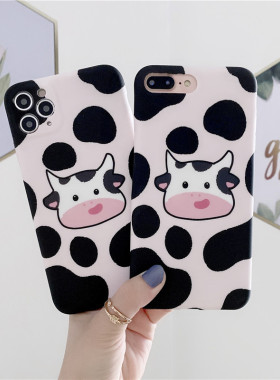 卡通奶牛纹vivos6手机壳x9/x20/x21前后置硅胶x23防摔y66/y67/y85/y93/y97/y7s/y3/y5s/x27/x30pro/x50保护套