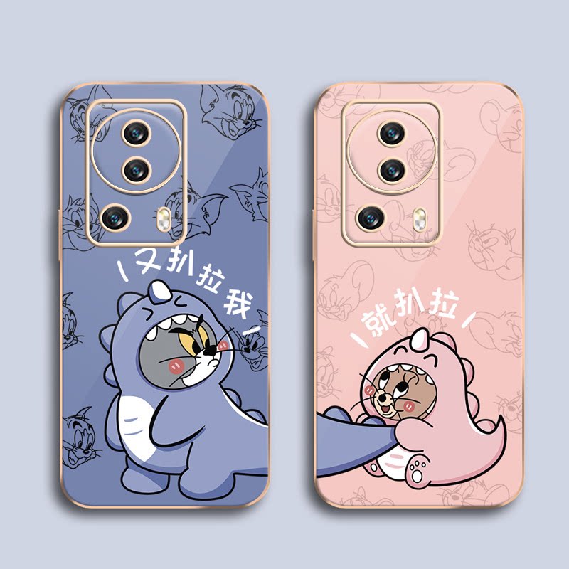 猫和老鼠适用于小米civi2手机壳情侣xiaomicivi2软壳曲屏男女5g电镀硅胶镜头全包防摔保护套外壳新款卡通散热