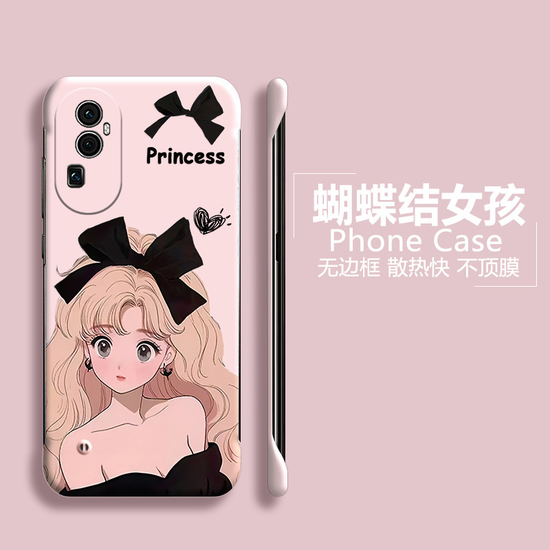 可爱女孩适用opporeno10手机壳reno10pro+半包reno9无边框reno8散热reno7se超薄磨砂防摔新款卡通保护套外壳 3C数码配件 手机保护套/壳 原图主图