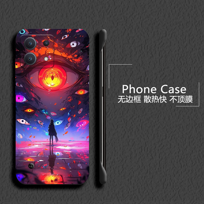 克苏鲁之眼适用红米note13手机壳note14pro无边框note12散热Turbo4pro/3新款半包11e薄11tpro+硬Note10防摔女