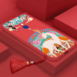 适用vivoz3手机壳z1i逐鹿生财y72新年y77红色y77e流苏y93s挂绳y97挂件z5男y85女y89新款 y83兔年y81s全包z3x套