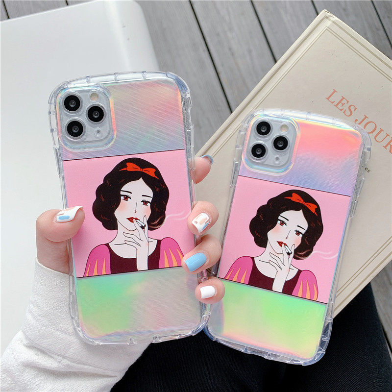 小蛮腰镭射恶搞公主X/XS/XR苹果11Pro/Max手机壳iPhone6s/8plus/7/6硅胶se2软壳8p全包边7plus可爱卡通透明女