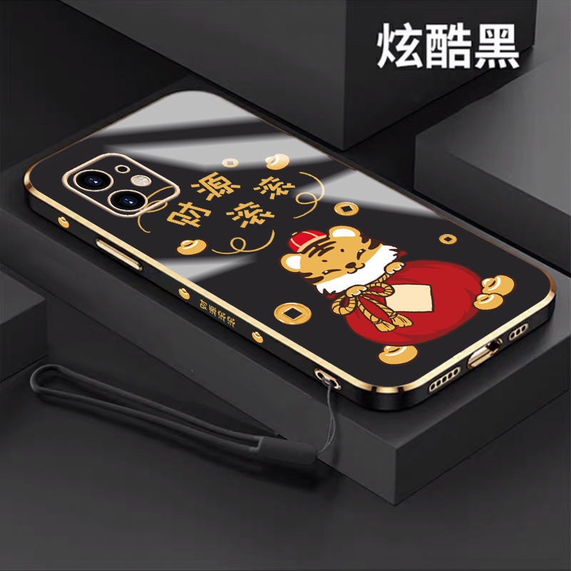 财源滚滚虎年苹果11手机壳新年款11pro电镀直边软壳硅胶11promax镜头全包挂绳男女情侣保护套超薄,3C数码配件,手机保护套/壳,淘宝优惠券,粉丝福利购,淘宝优惠卷