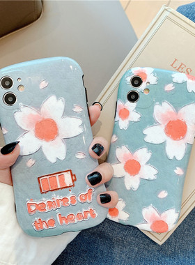 可爱白色小花朵适用iPhone11手机壳苹果11ProMax卡通X/XS硅胶XSMAX小蛮腰8plus软壳7plus全包SE个性XR韩风ins