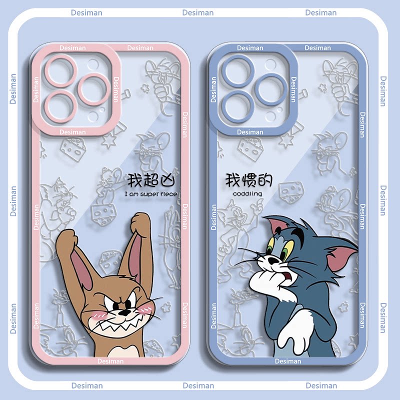 适用苹果14手机壳猫和老鼠iPhone13情侣12mini男11promax女X软xr硅胶xsmax镜头全包8plus新款7p保护se2套6s薄