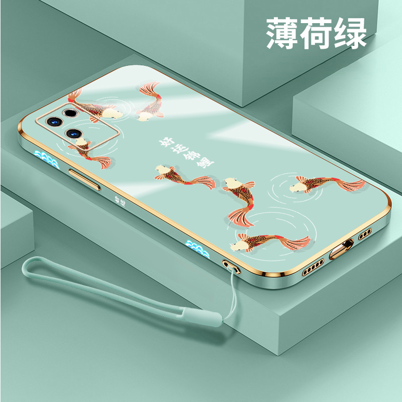 好运锦鲤oppoRealmev11手机壳新年真我v15软壳电镀realmev5直边realmev13硅胶中国风全包男女情侣保护套挂绳