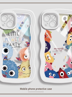 可爱小怪兽适用oppofindx3手机壳realme真我gt情侣v13男gtneo2女a11x软a5硅胶a53波浪a9新款k9s/x/pro/a8/a95