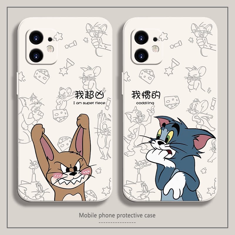 猫和老鼠适用苹果14手机壳iPhone13情侣12mini男11promax女X秀恩爱xr软xsmax硅胶8plus新款7p爆款se2全包6s套