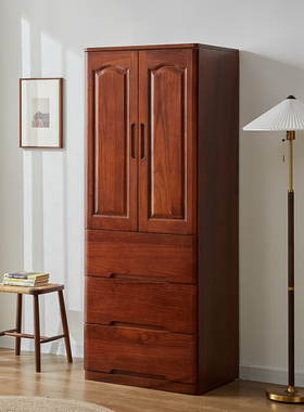 斗柜收纳柜卧室家用衣柜五斗橱客厅靠墙立柜窄高五斗柜实木储物柜